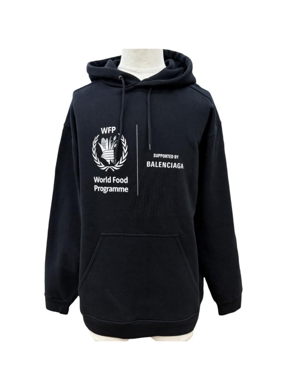 Balenciaga Cotton 100% Wfp Logo Hoodie Brushed Lining Pullover Black